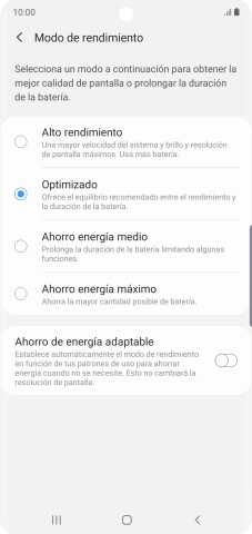 Pulsa el ajuste deseado para activar la función.