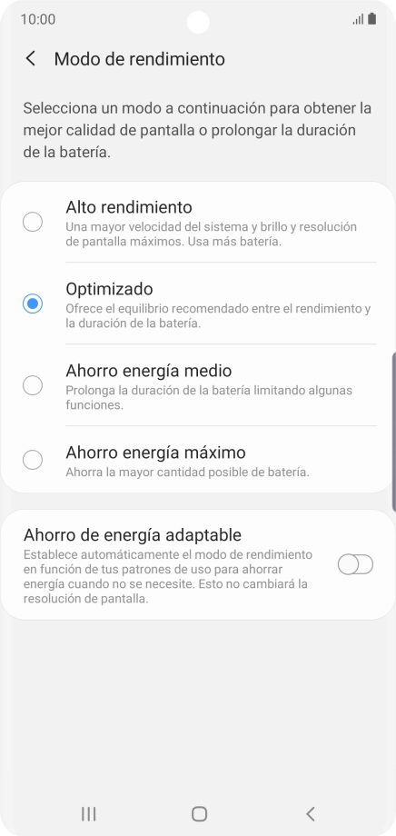 Pulsa el ajuste deseado para activar la función.