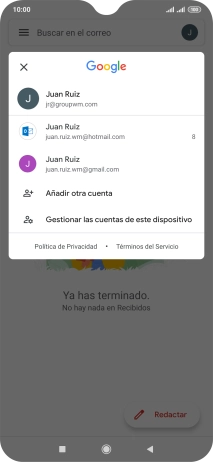 Pulsa la cuenta de correo electrónico deseada.