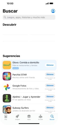 Pulsa en el campo de búsqueda e introduce el nombre o el tema de la app deseada.
