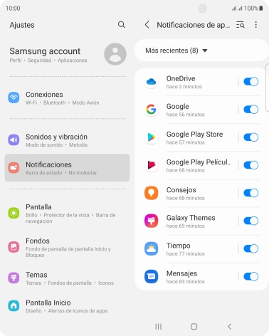 Pulsa la lista desplegable.