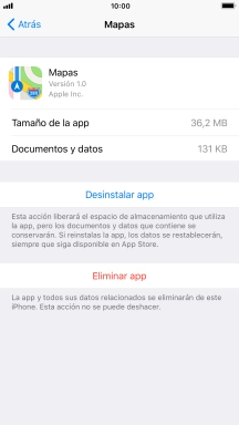 Pulsa Desinstalar app.