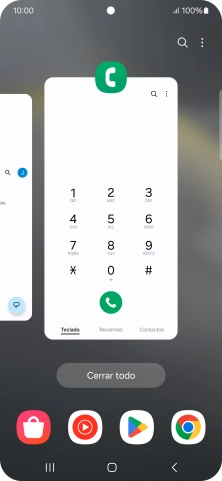Para cerrar una sola aplicación en ejecución, desliza el dedo hacia arriba sobre la aplicación deseada.