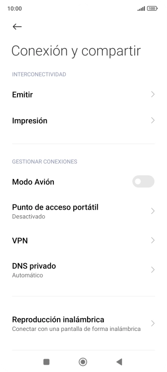 Pulsa Punto de acceso portátil.