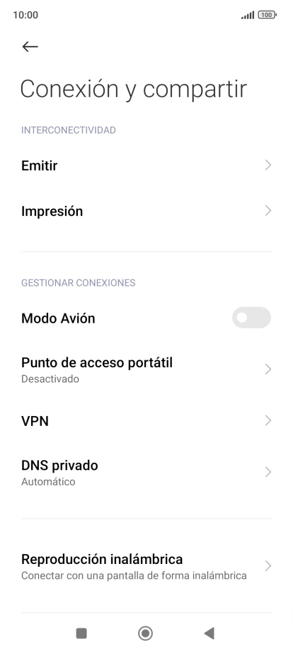 Pulsa Punto de acceso portátil.