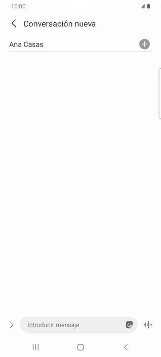 Pulsa en el campo de escritura  y escribe el texto del mensaje corto.