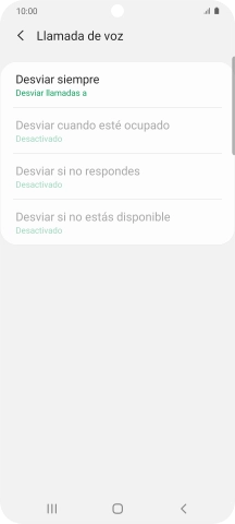 Pulsa el tipo de desvío deseado.