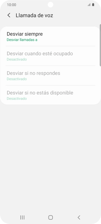 Pulsa el tipo de desvío deseado.