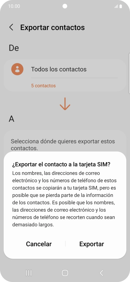Pulsa Exportar.