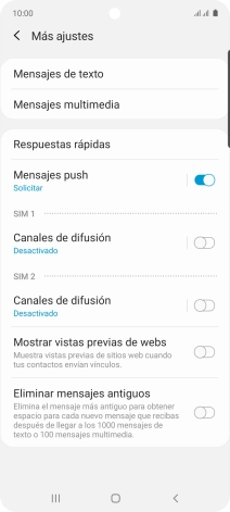 Pulsa Mensajes de texto.