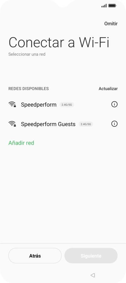 Pulsa la red deseada.