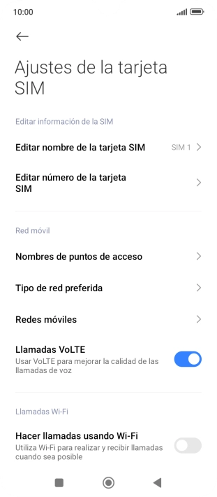 Pulsa Nombres de puntos de acceso.