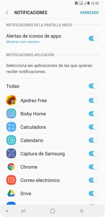 Pulsa el indicador junto a la app deseada para activar o desactivar la función.