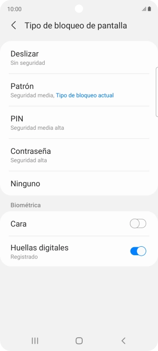 Pulsa Ninguno.