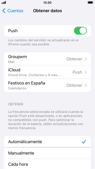 Pulsa el indicador junto a 