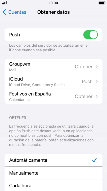 Pulsa el indicador junto a 