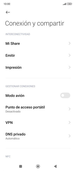 Pulsa Punto de acceso portátil.