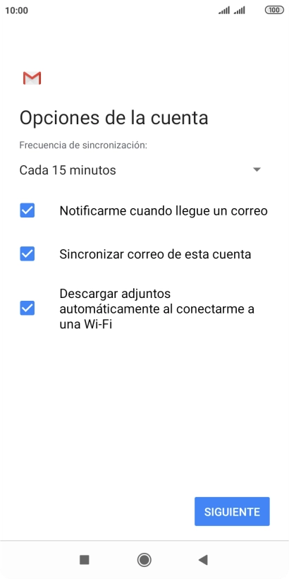 Si aparece en la pantalla esta imagen, tu cuenta de correo electrónico ha sido reconocida y configurada automáticamente. Sigue las indicaciones de la pantalla para introducir más información y terminar la configuración.