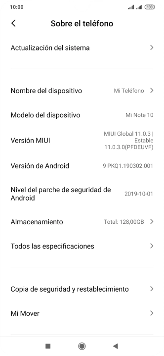 Pulsa Copia de seguridad y restablecimiento.
