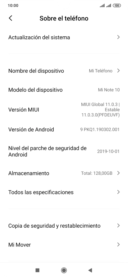 Pulsa Copia de seguridad y restablecimiento.
