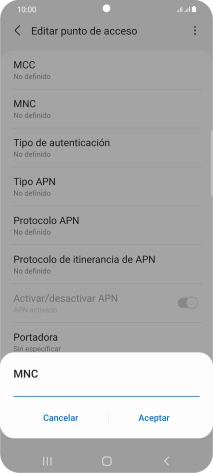 Introduce 01 y pulsa Aceptar.