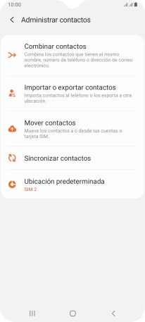 Pulsa Importar o exportar contactos.