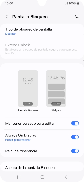 Pulsa Tipo de bloqueo de pantalla.