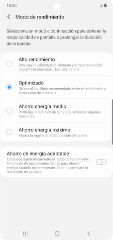 Pulsa el ajuste deseado para activar la función.