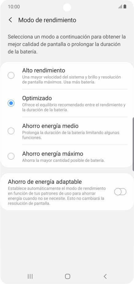 Pulsa el ajuste deseado para activar la función.