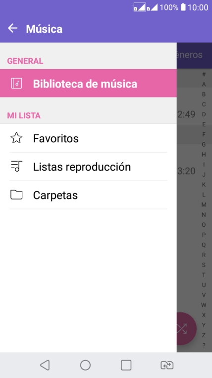 Pulsa Biblioteca de música.