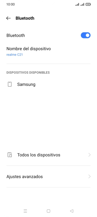 Pulsa el dispositivo Bluetooth deseado y sigue las indicaciones de la pantalla para vincular el dispositivo al teléfono.
