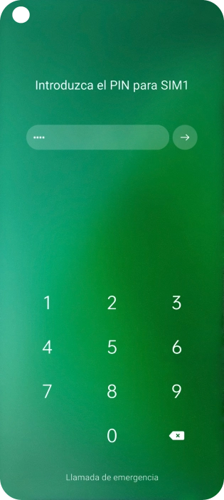 Si lo solicita el teléfono, introduce el código PIN y pulsa el icono de aceptar.