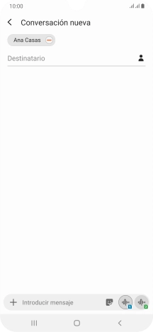 Pulsa en el campo de escritura  y escribe el texto del mensaje corto.