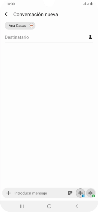 Pulsa en el campo de escritura  y escribe el texto del mensaje corto.