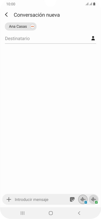 Pulsa en el campo de escritura  y escribe el texto del mensaje corto.