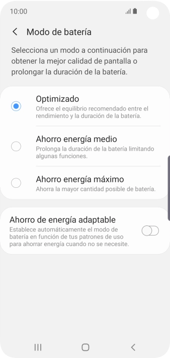 Pulsa el ajuste deseado para activar la función.
