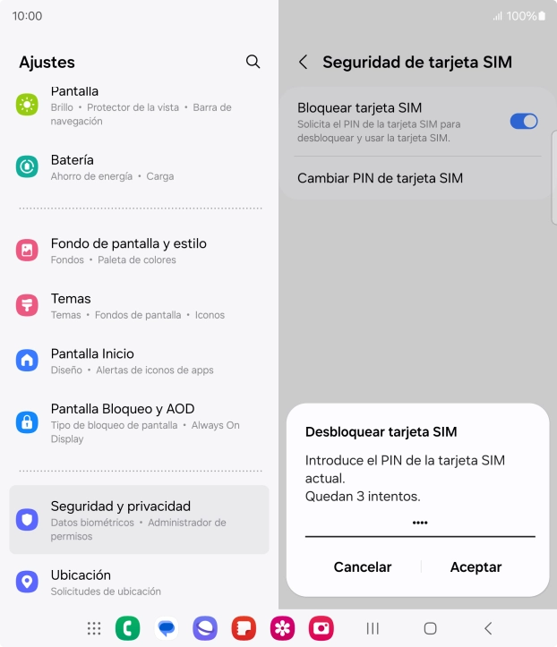 Introduce tu código PIN y pulsa Aceptar.