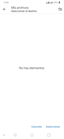 Si deseas crear una nueva carpeta, pulsa el icono de nueva carpeta y sigue las indicaciones de la pantalla para crearla.
