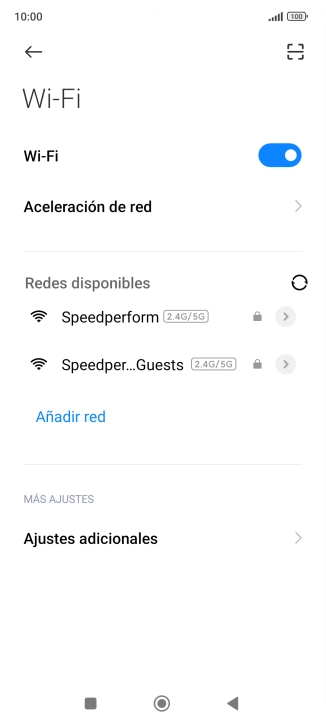 Pulsa la red deseada.