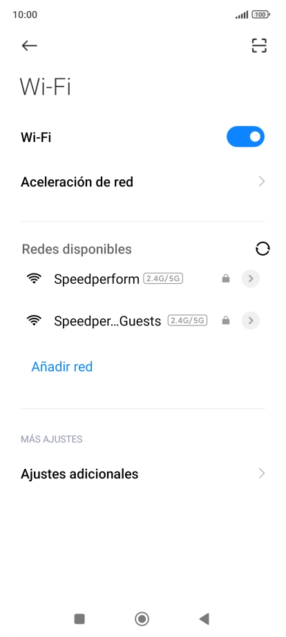Pulsa la red deseada.