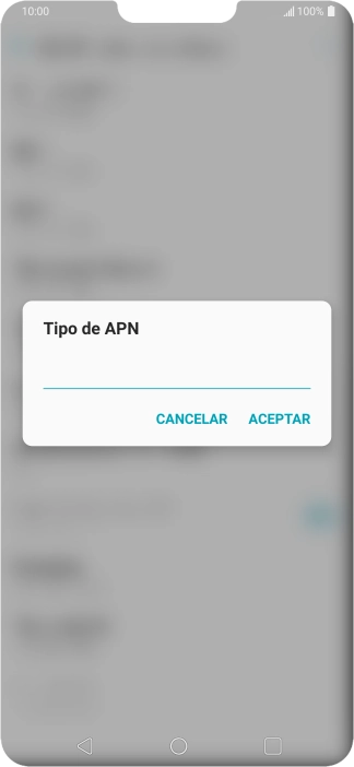 Introduce default y pulsa ACEPTAR.