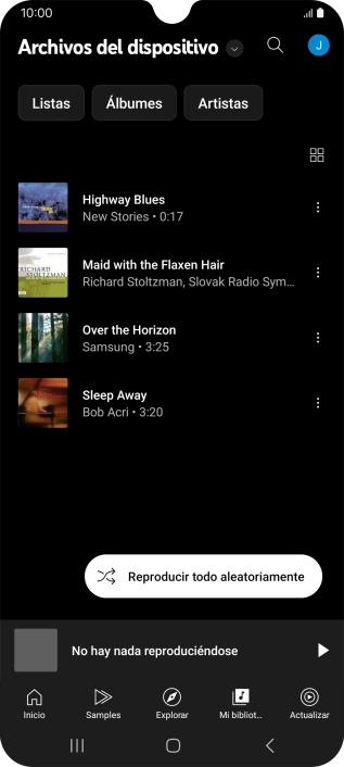 Pulsa el archivo de música deseado.