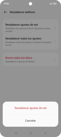 Pulsa Restablecer ajustes de red.