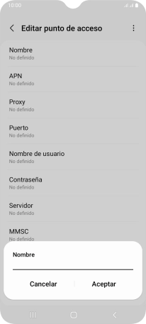Introduce Vodafone Internet y pulsa Aceptar.