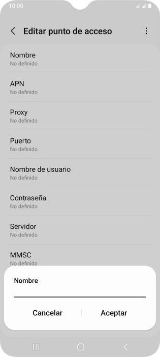 Introduce Vodafone Internet y pulsa Aceptar.
