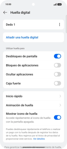 Pulsa los indicadores para activar o desactivar los ajustes deseados.