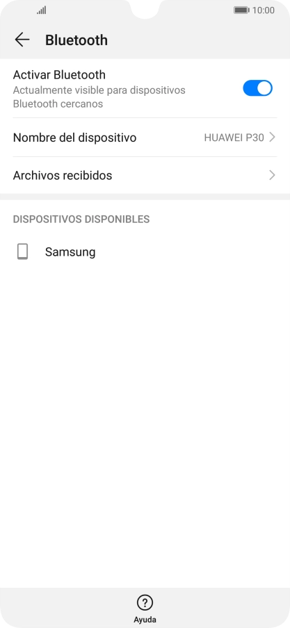 Pulsa el dispositivo Bluetooth deseado y sigue las indicaciones de la pantalla para vincular el dispositivo al teléfono.