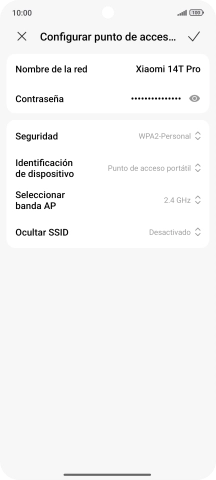 Pulsa Nombre de la red e introduce el nombre deseado de la conexión wifi