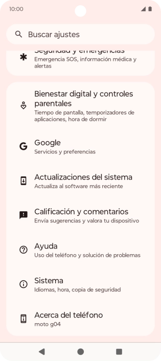 Pulsa Sistema.
