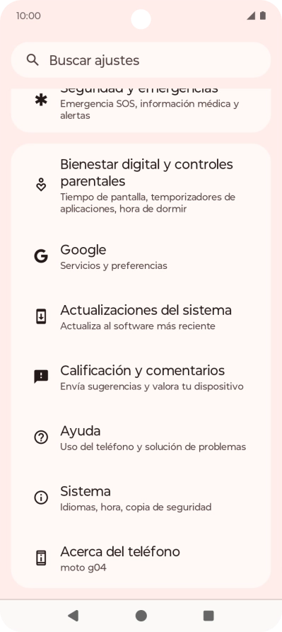 Pulsa Sistema.